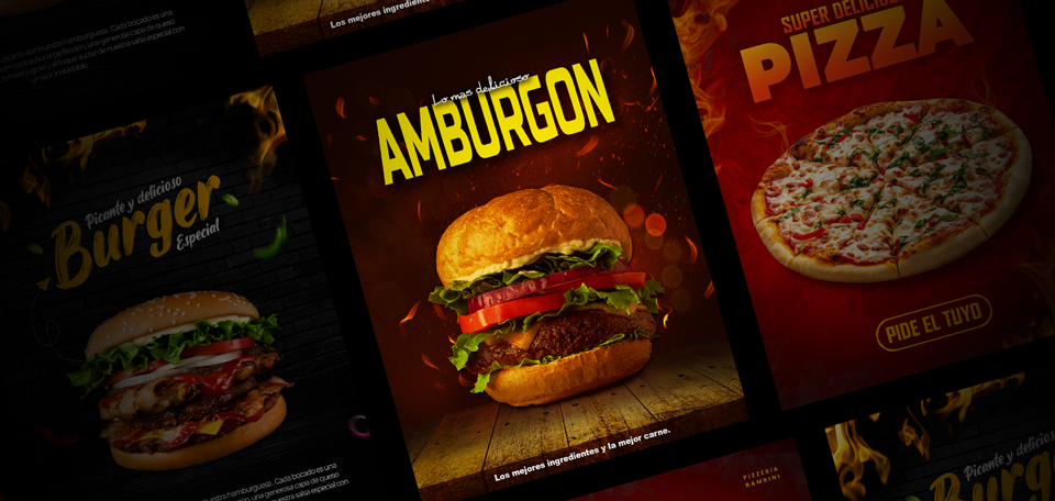 Diseño Publicitario para Restaurante de Comida Rápida